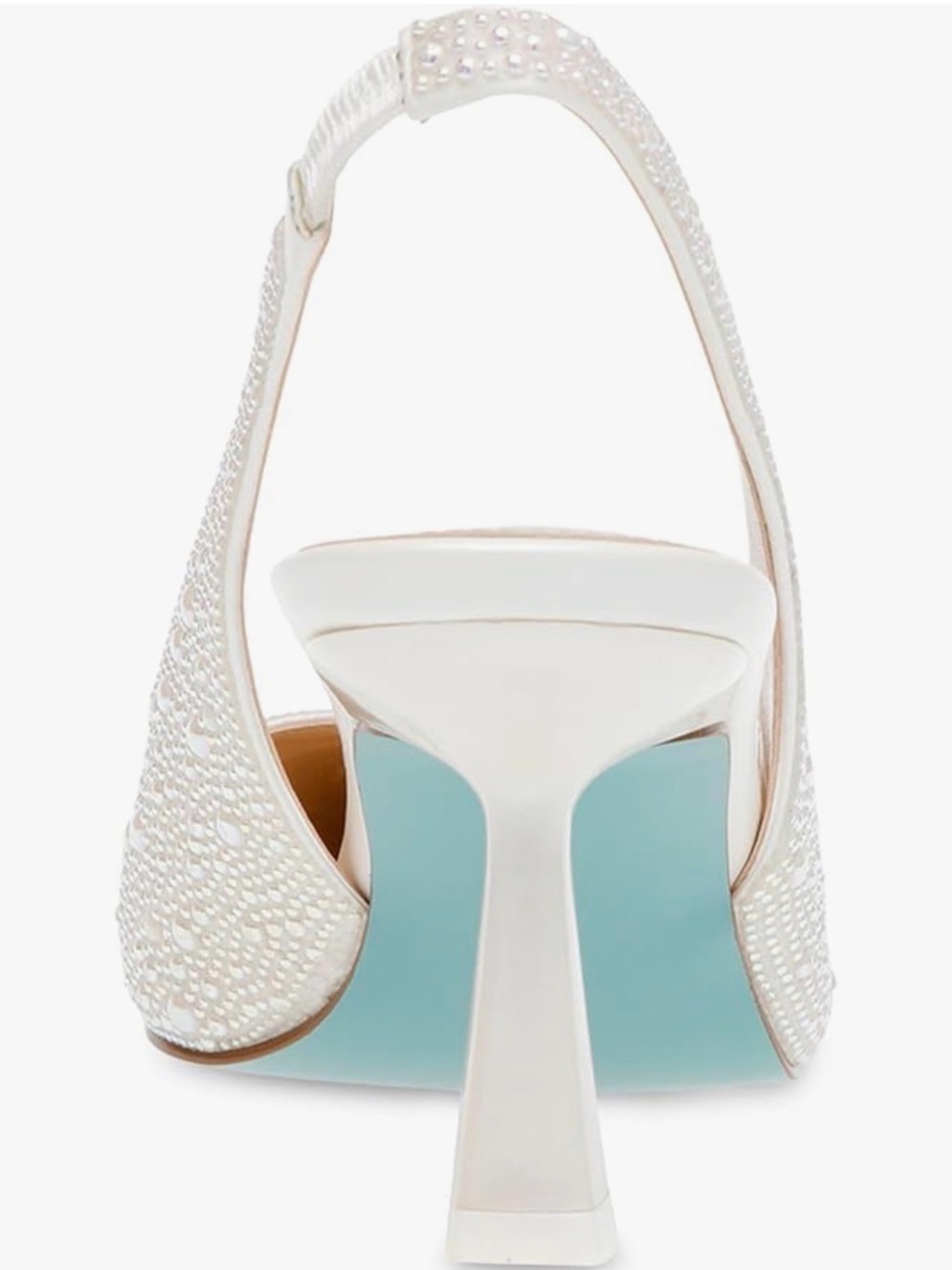 Betsey Johnson Ivory Pearl-Studded Slingback Block Heel - Picture 2 of 4